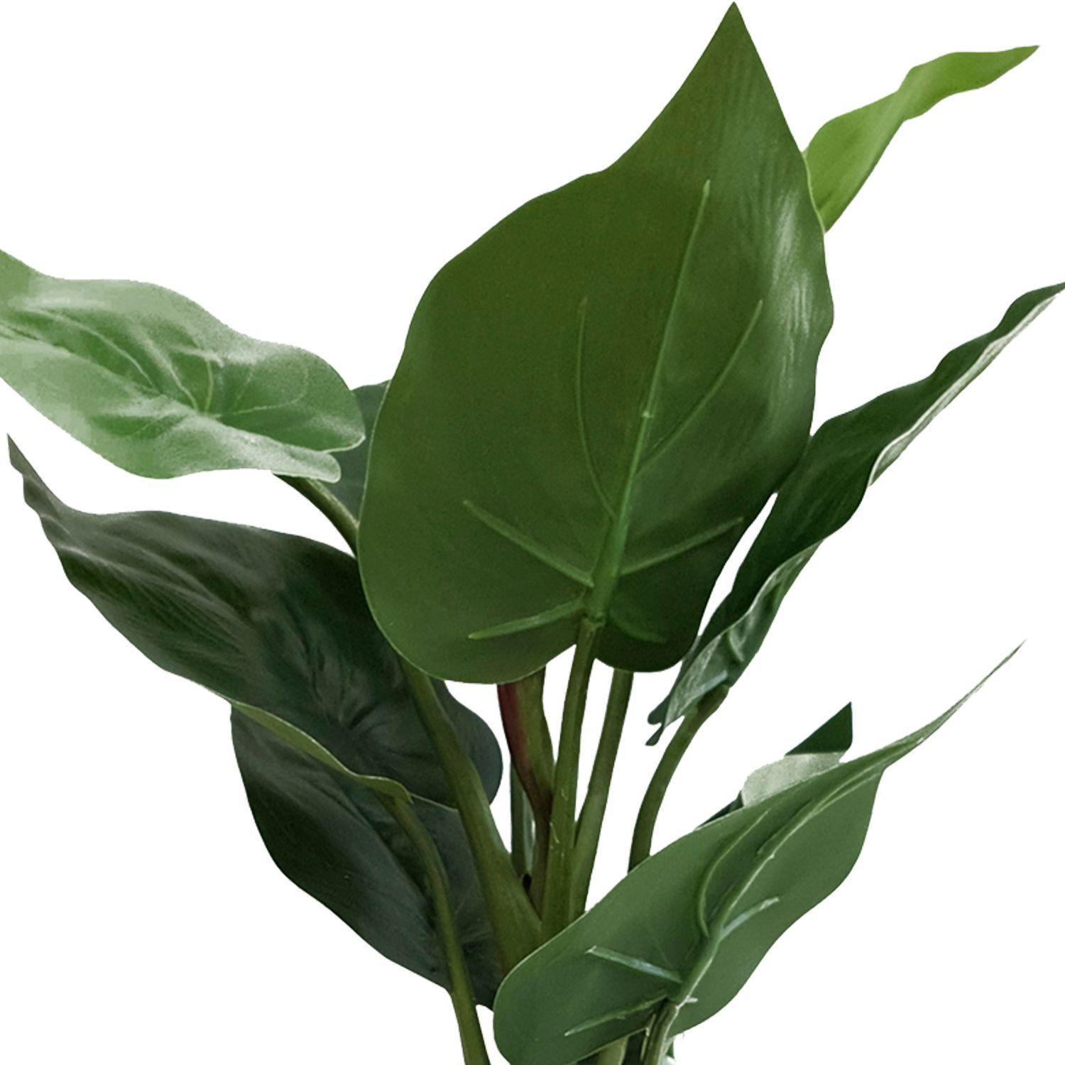 Planta Decorativa Artificial Alocasia en Maceta Negra-2