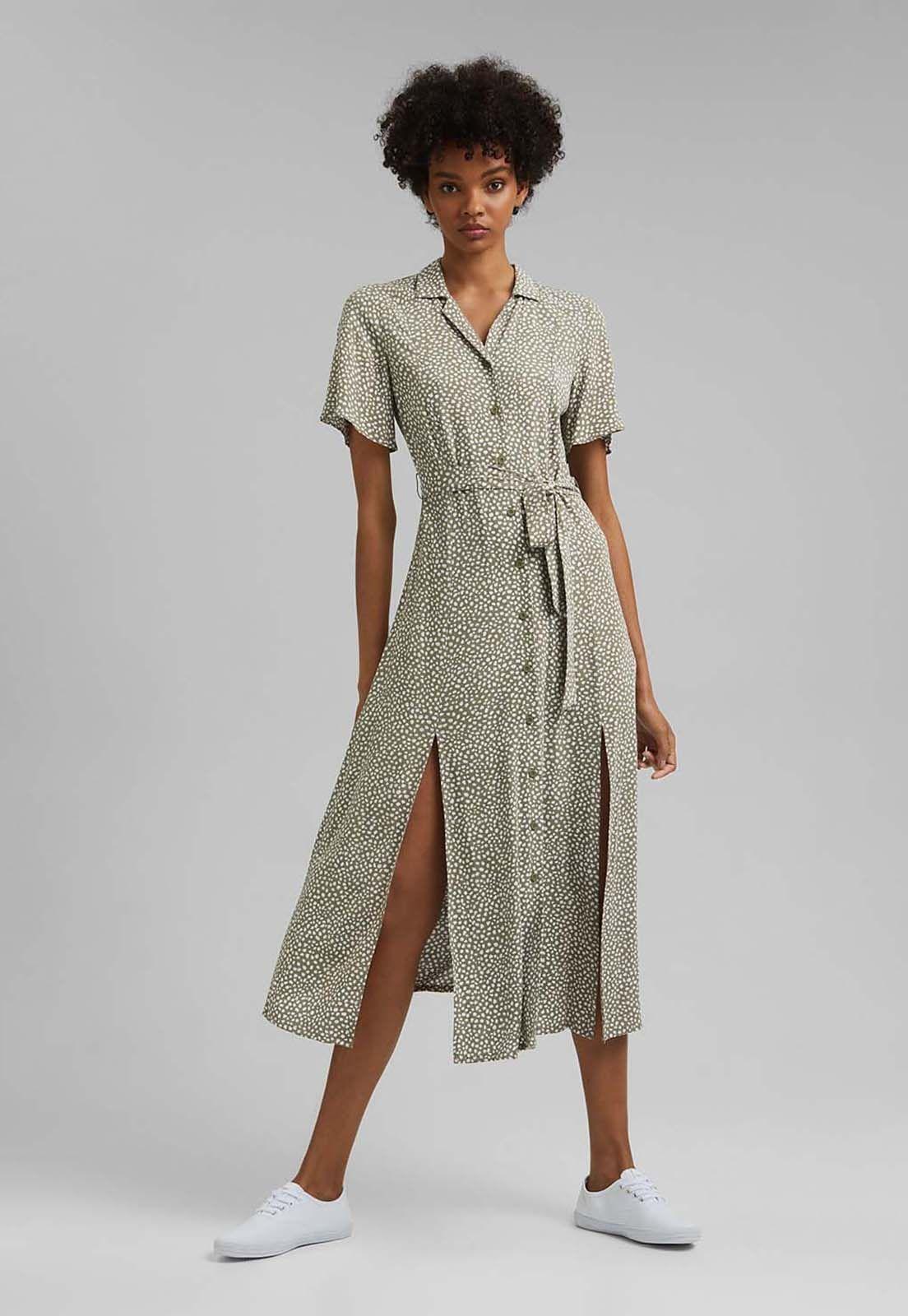 Vestido Camisero Con Cinturón, Lenzing™ Ecovero™ Esprit-0