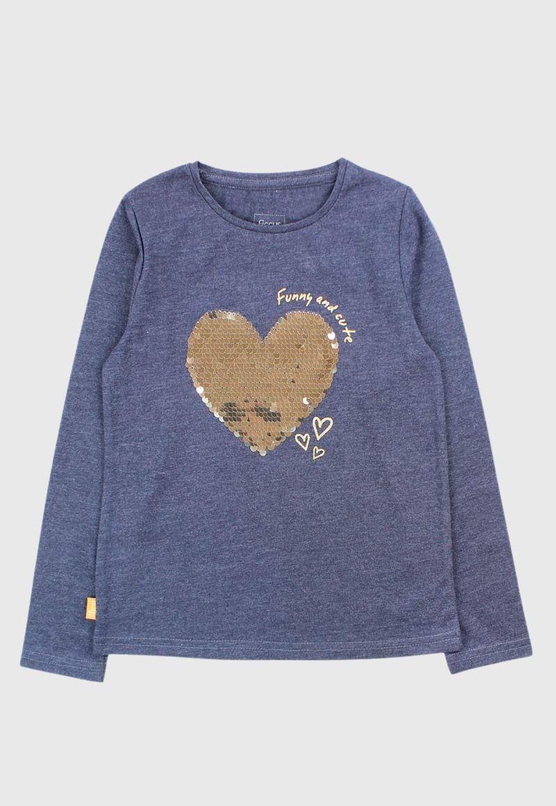 Polera Kids Niña Lentejuelas Corazón Comfy-0