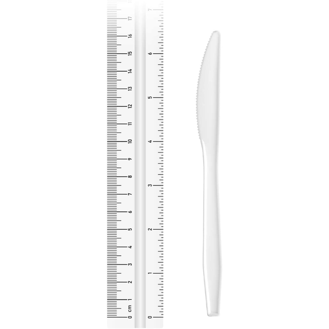 Cuchillos Plasticos Desechables Blancos 100 unidades-1