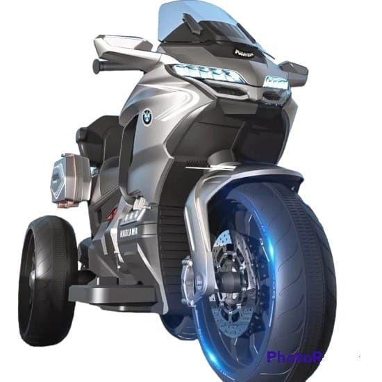 Moto deportiva a bateria color gris 12V-0