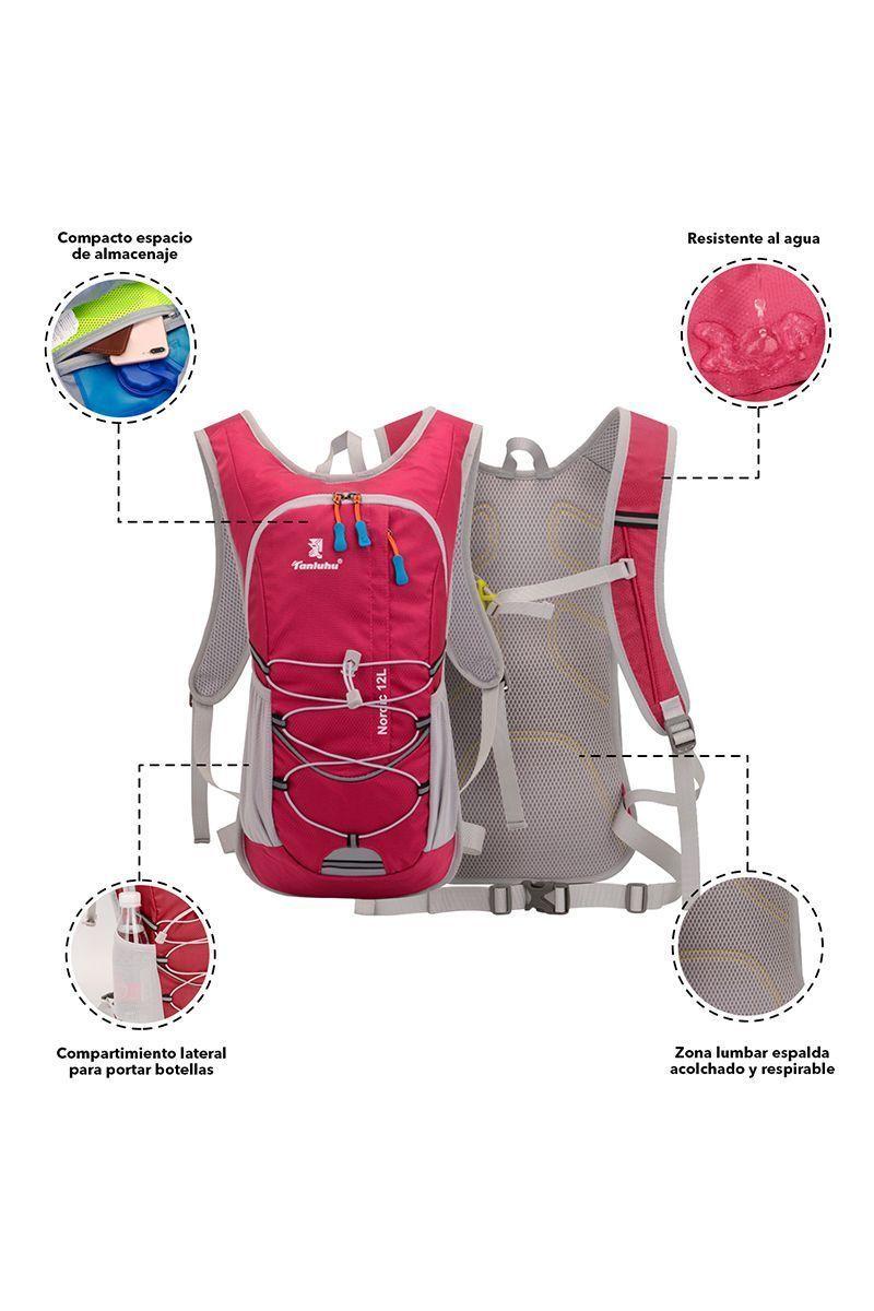 Mochila Hidratación 12L Outdoor Trekking Rojo-3