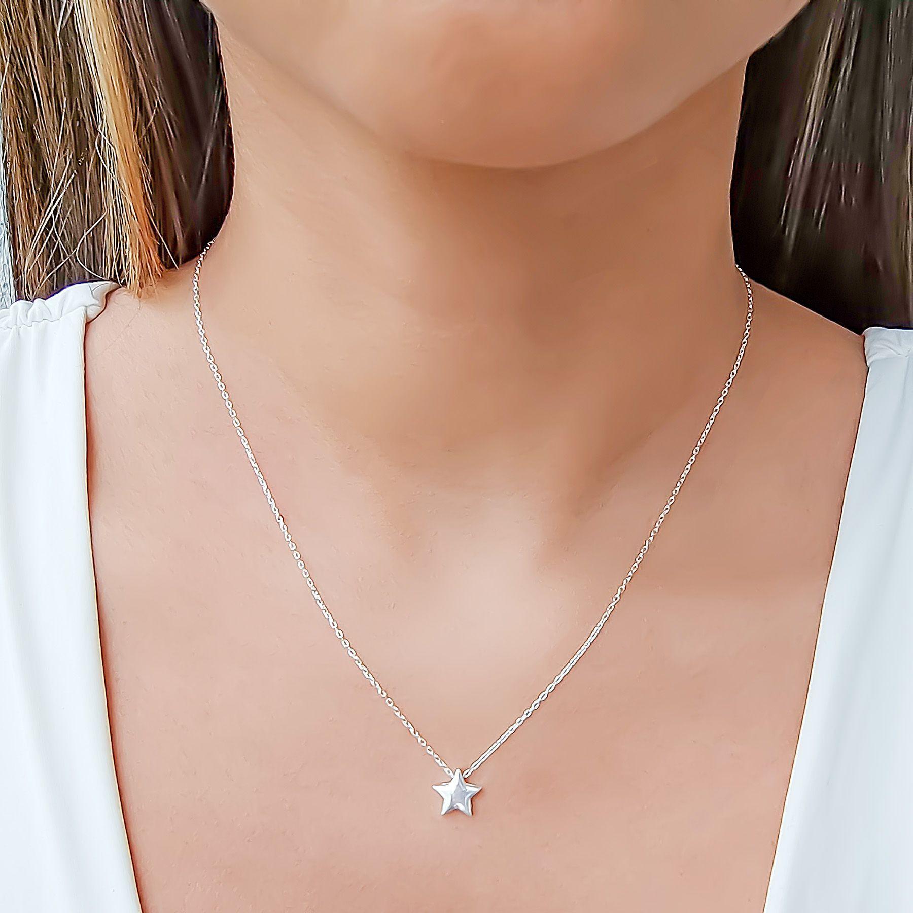 Collar Estrella Plata Fina 925-3