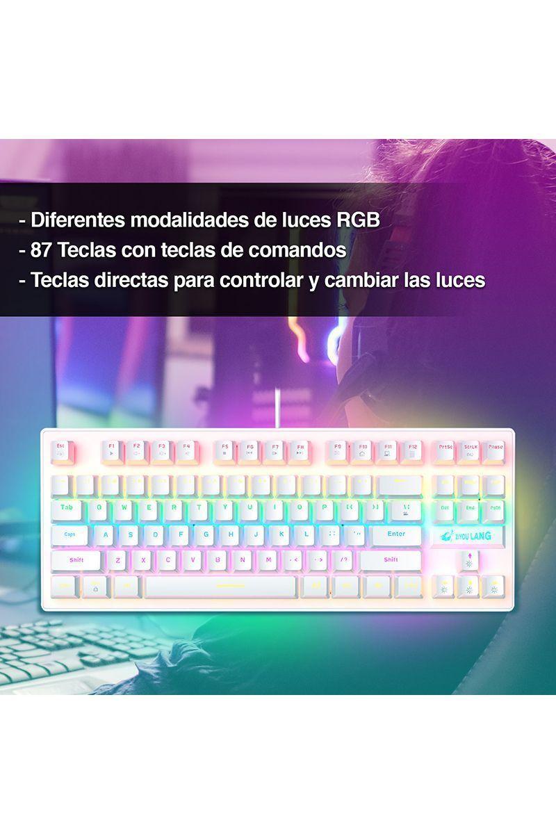 Teclado Mecánico Blue Switch K2 Blanco-5