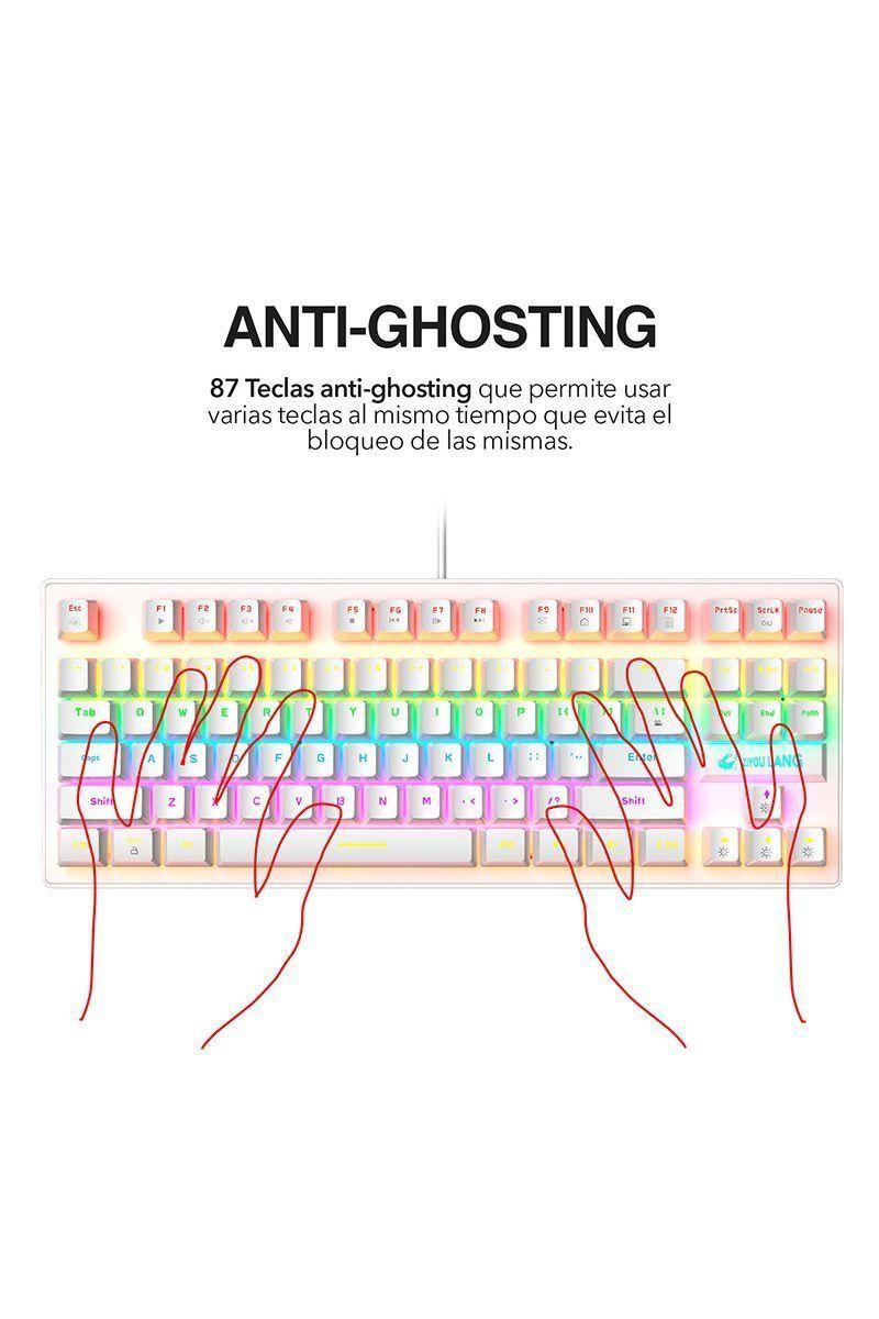 Teclado Mecánico Blue Switch K2 Blanco-3