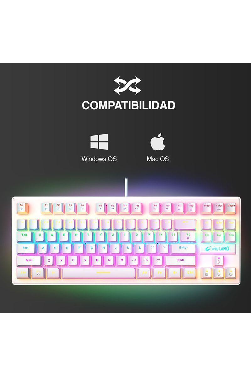 Teclado Mecánico Blue Switch K2 Blanco-2