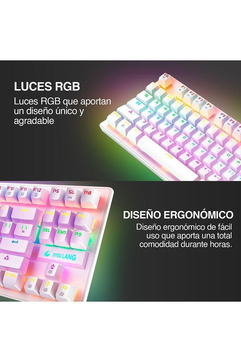 Teclado Mecánico Blue Switch K2 Blanco-4