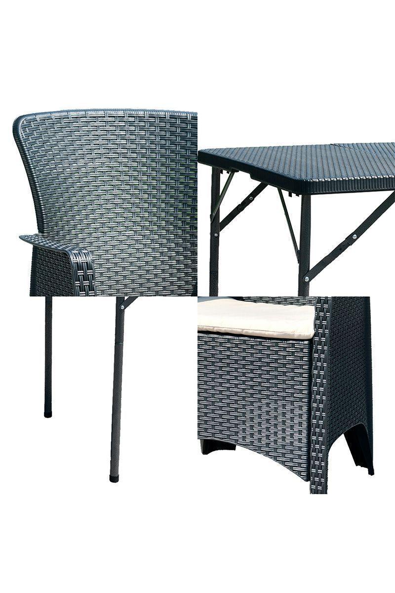 Juego de Comedor para Terraza 73x80x80cm Café-5