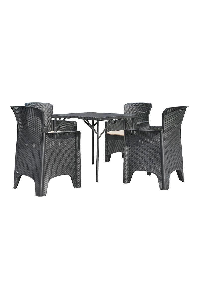 Juego de Comedor para Terraza 73x80x80cm Café-0