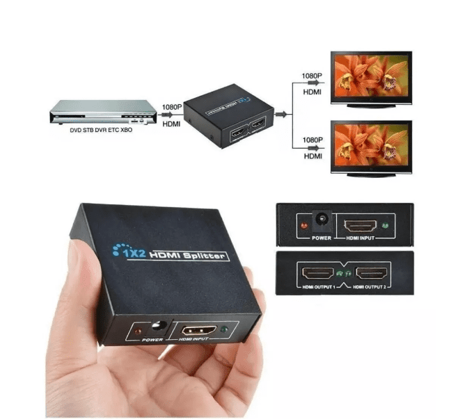 Splitter Hdmi 1x2 Activo 3d Metálico 1.4 Full Hd 1080p-2