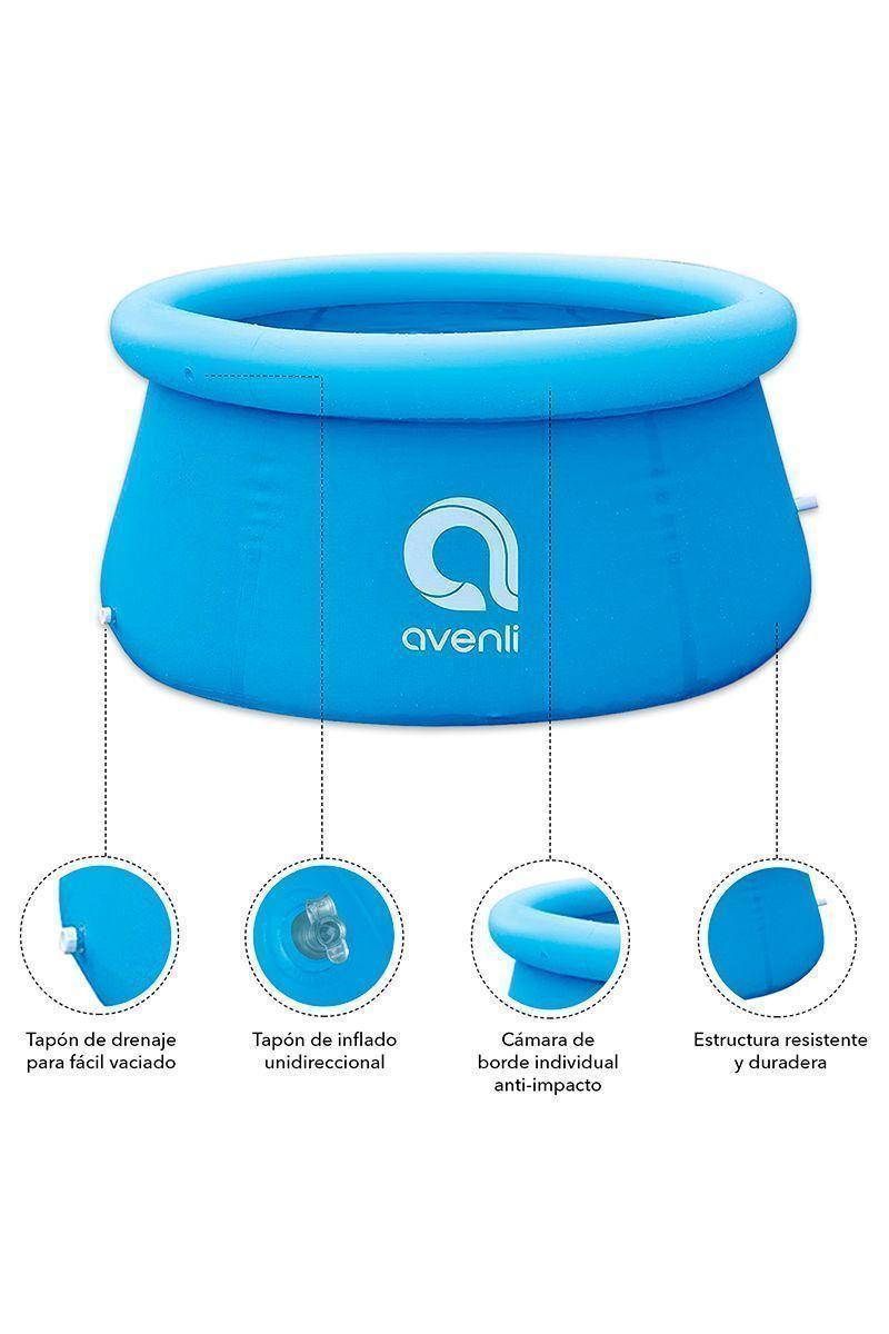 Piscina Inflable Redonda 1137Lts 73cmx180cm Celeste-3