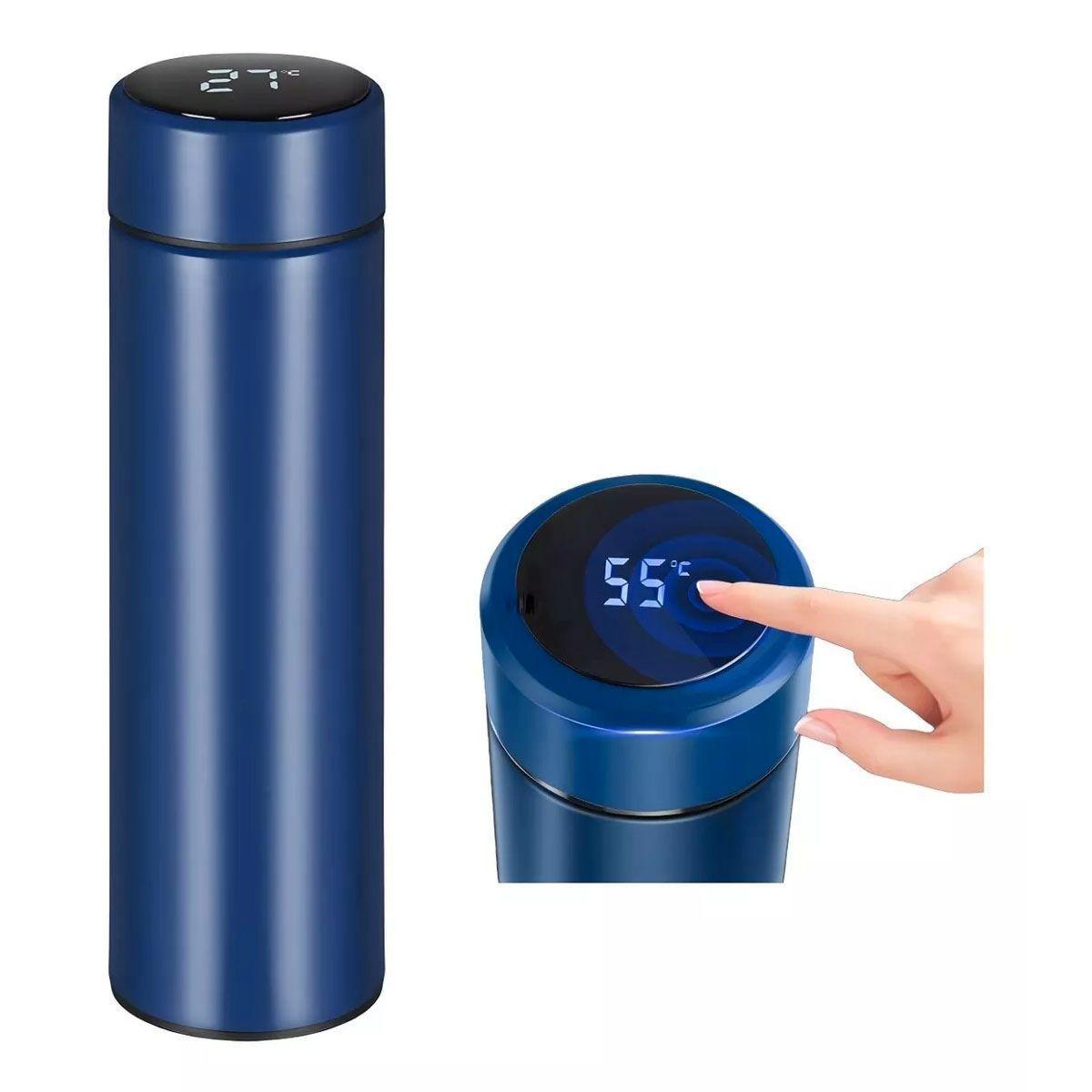 Termo Agua Caliente Inteligente Vaso Mug Termico Digital 500 azul-0