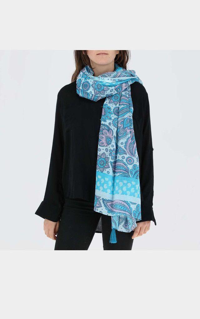 Pañuelo Estampado Amebas celeste i-D-1