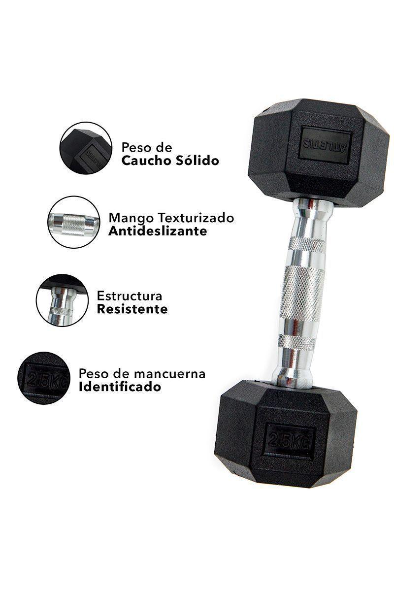 Mancuerna Hexagonal 2,5 Kg Negro-3