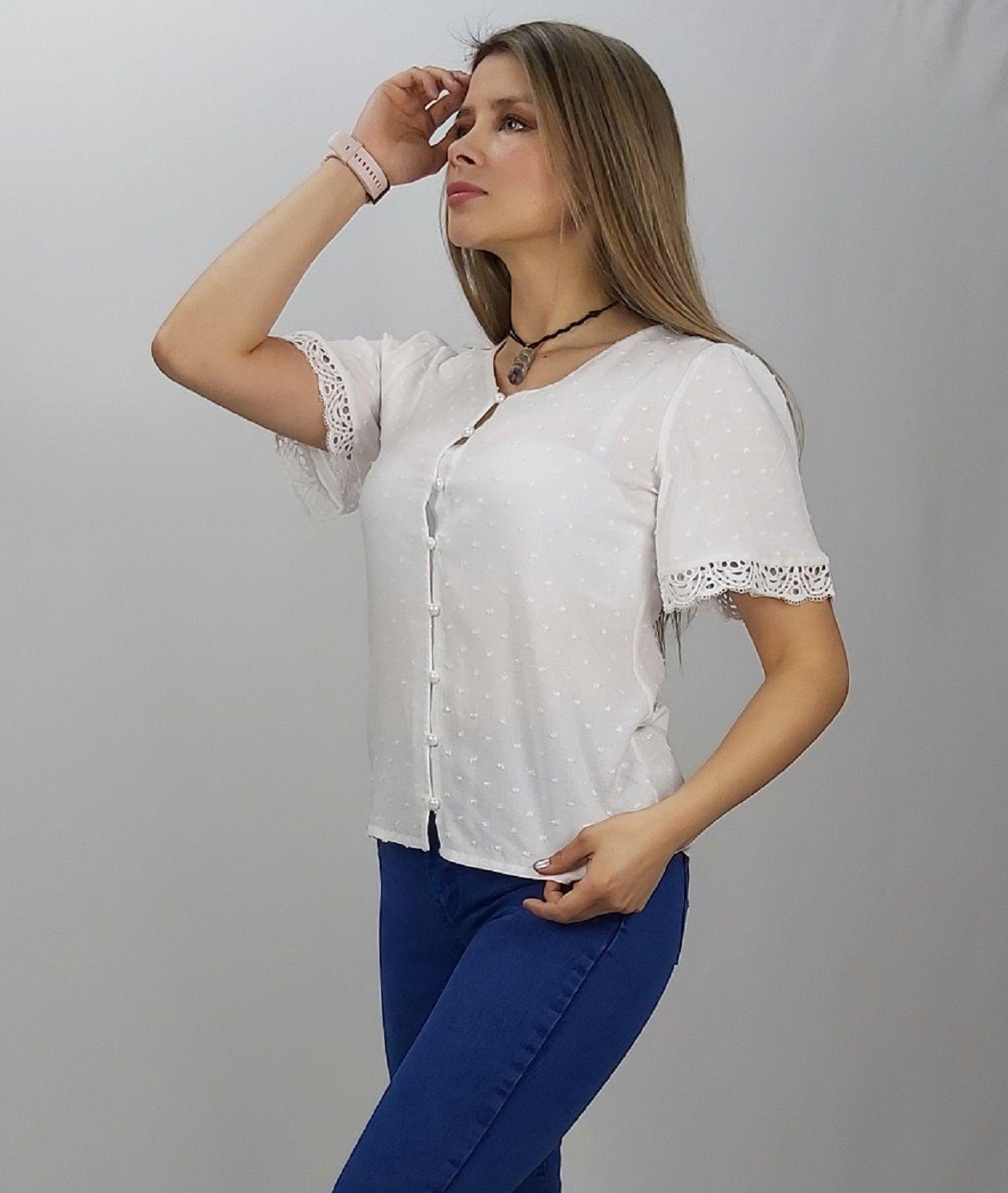 Bluson abotonado jacquard m/c blanco-1