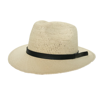 Sombrero beige cinta cuero negro S - APITARA.COM-0