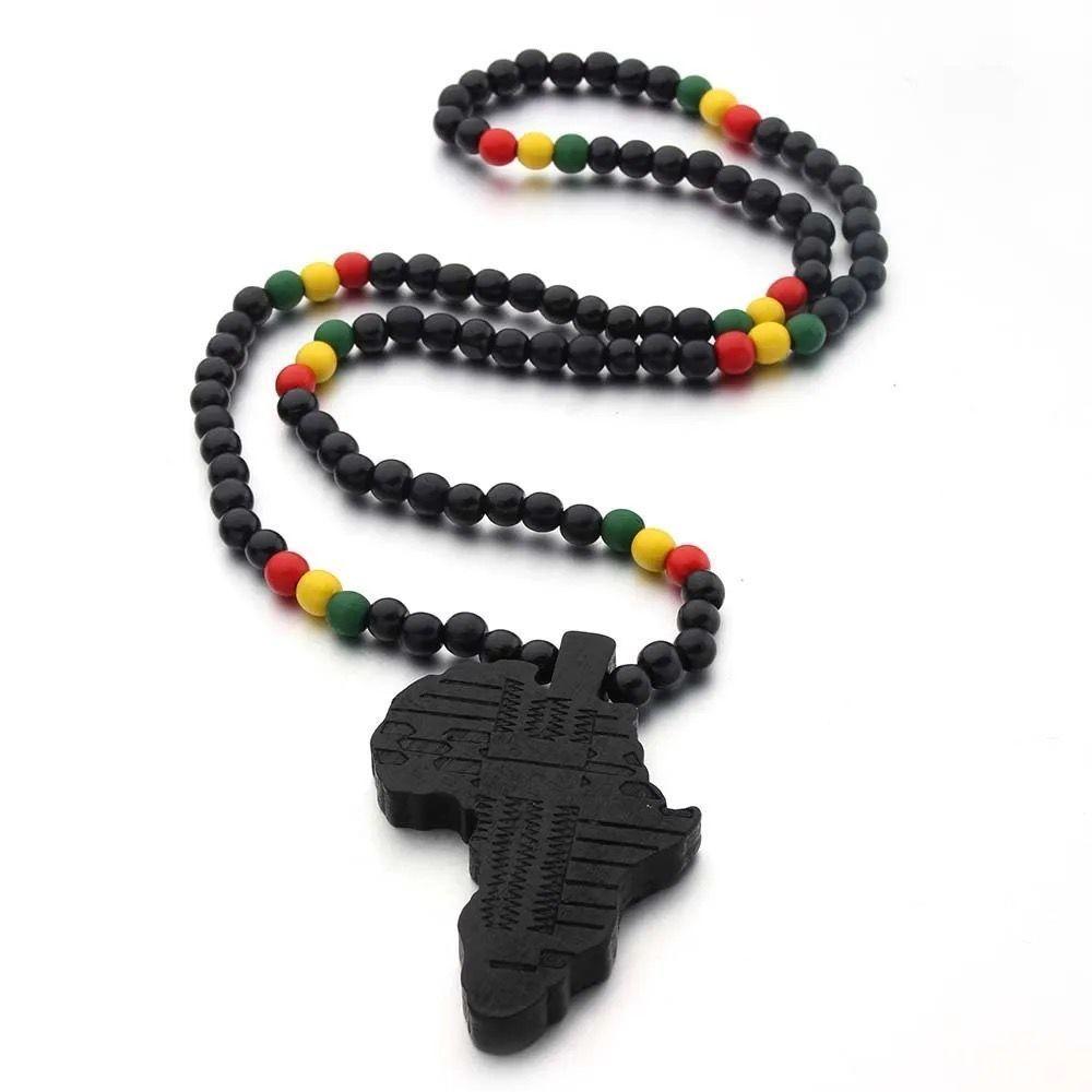 Collar Africano, Colgante Con Mapa De África, Estilo Único-2