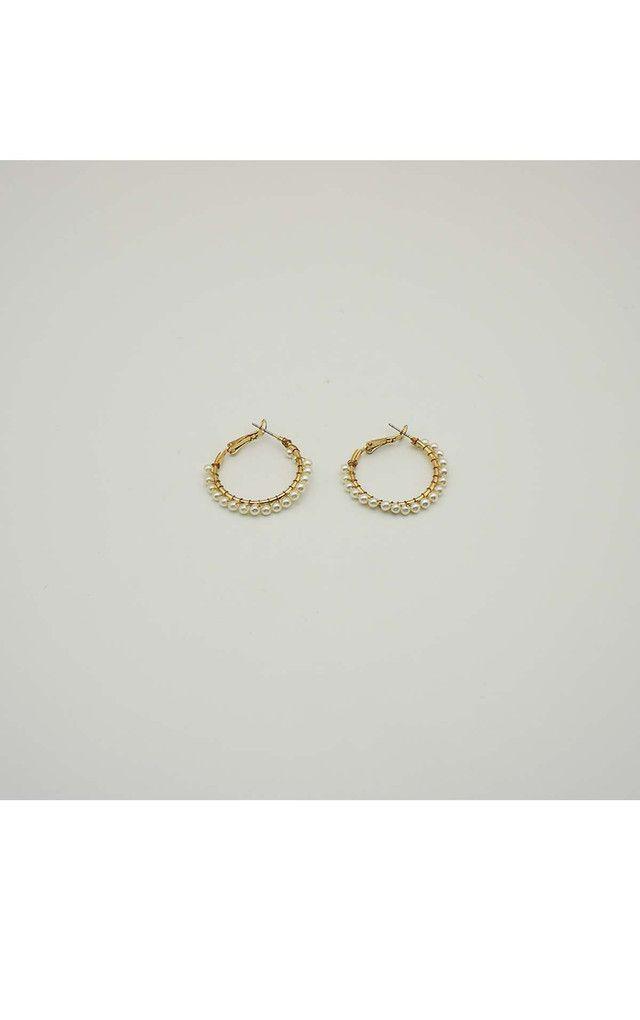 Aro Argolla Perlitas Dorado i-D-0