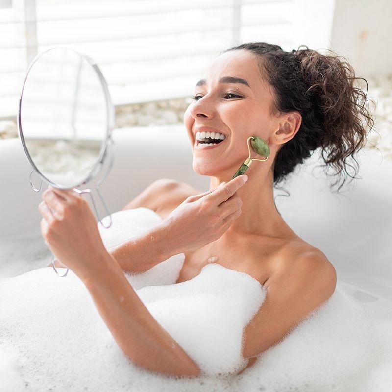 Rodillo de Jade + Gua Sha + Saquito para guardarlos-2