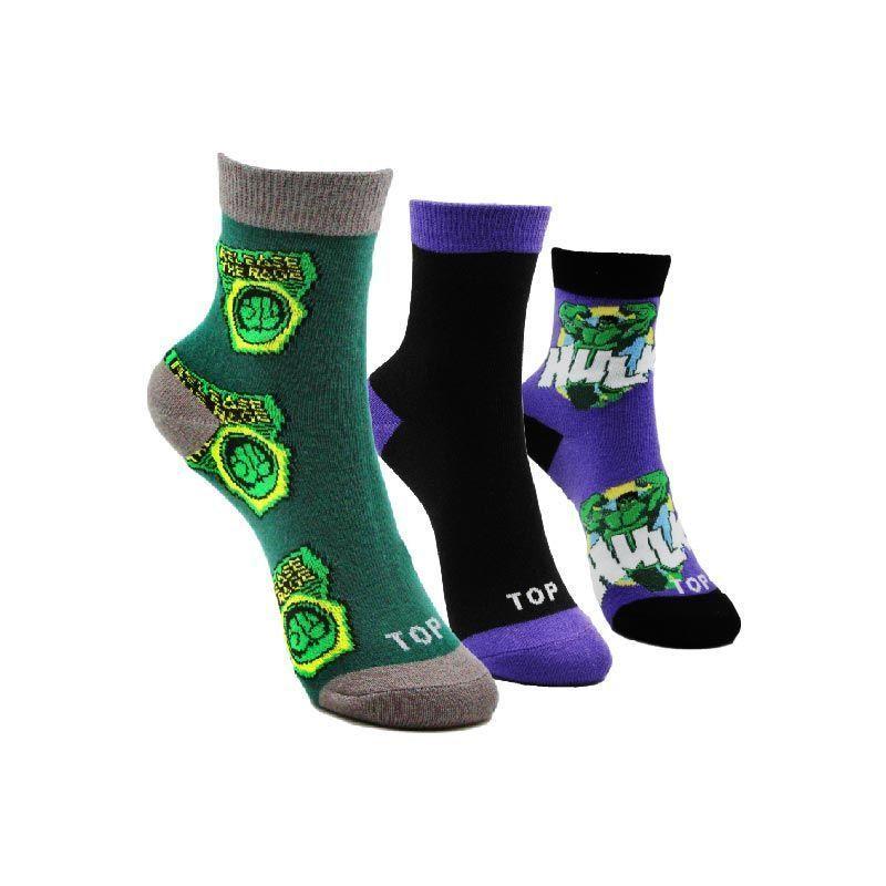 Calcetines Medios Niño Pack 3 Hulk Multicolor Top-0