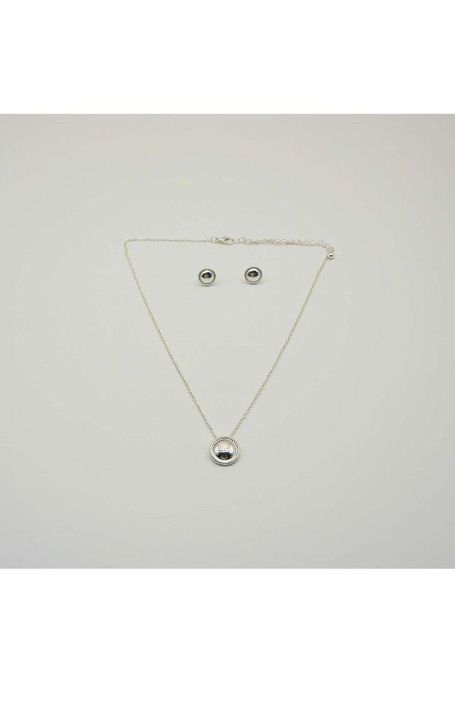 Collar Set Diana Plateado  i-D-0