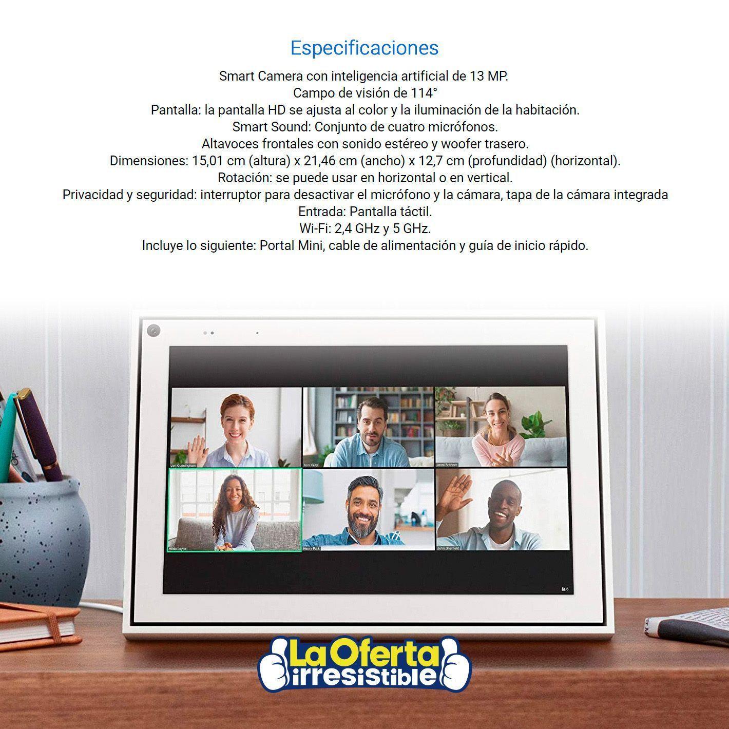 Facebook Portal Mini Con Pantalla de 8' y Amazon Alexa-5