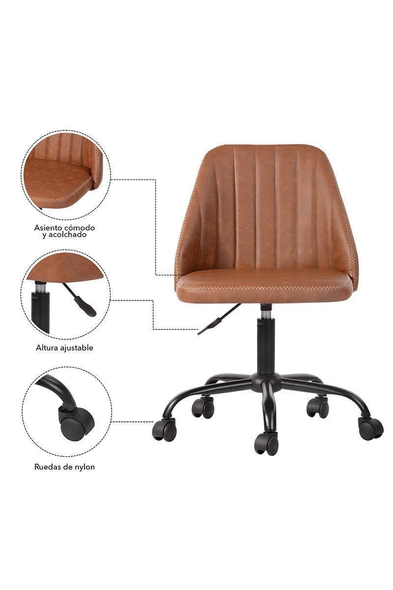 Silla Oficina Pu Altura Ajustable y Ruedas-4