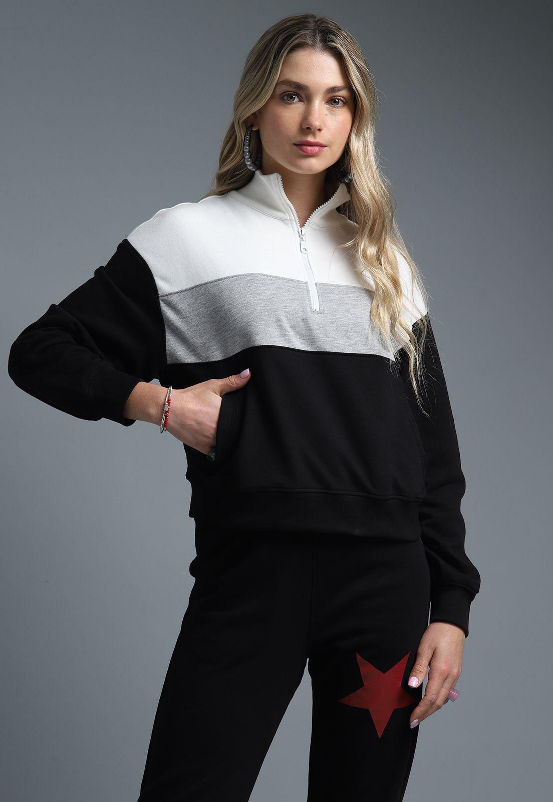 Poleron Half Zipper Mujer Soviet-1