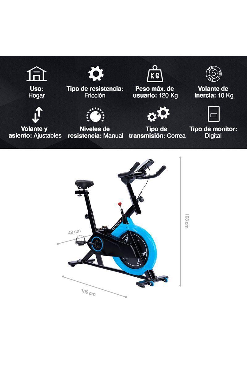 Bicicleta Spinning Fitness Volante 10Kg Negro-2