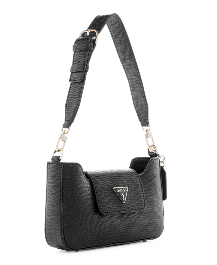 Cartera Guess Eco Ivy Top Zip Shoulder Bla Negro-1