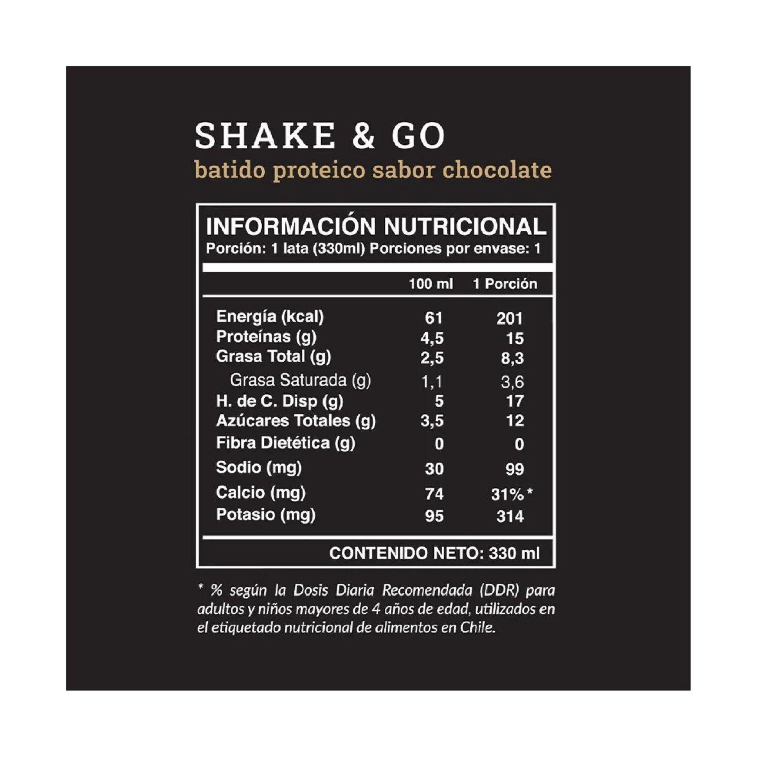 Proteína Shake&Go Chocolate 330 ml x 12 unidades-2