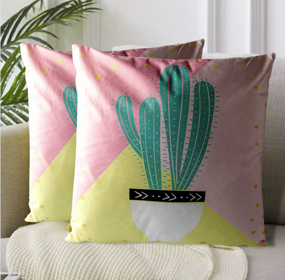 Set de 2 Cojines De Tela Diseño Verano Modelo D 45 X 45CM-1