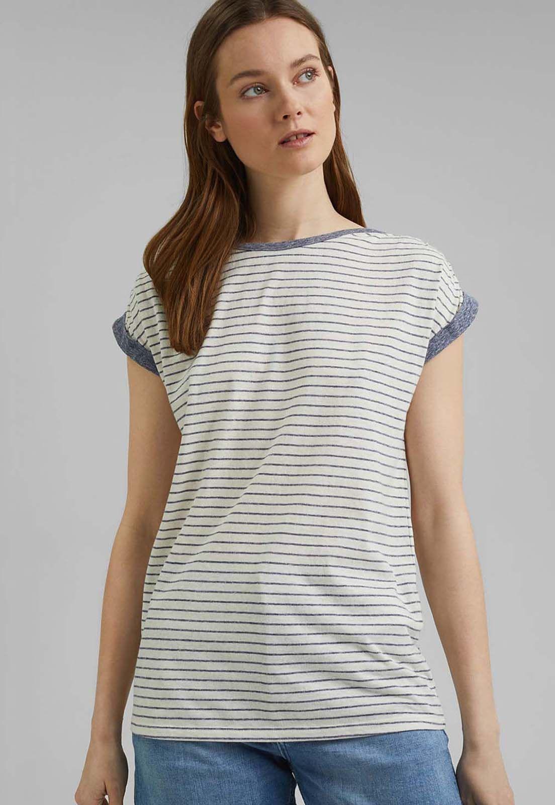 Polera Mujer Manga Corta A Rayas Esprit-0