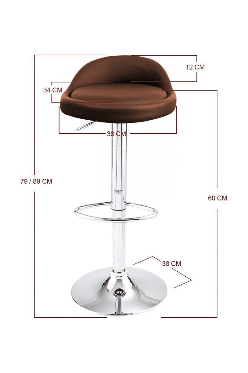 Silla Piso Bar Altura Regulable Café-2