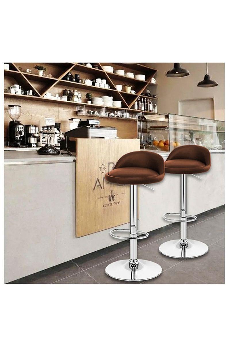 Silla Piso Bar Altura Regulable Café-1