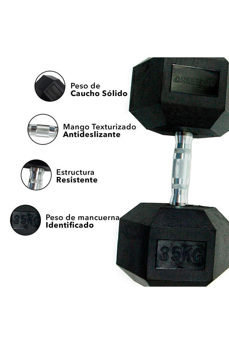 Mancuerna Hexagonal 35 Kg Negro-3