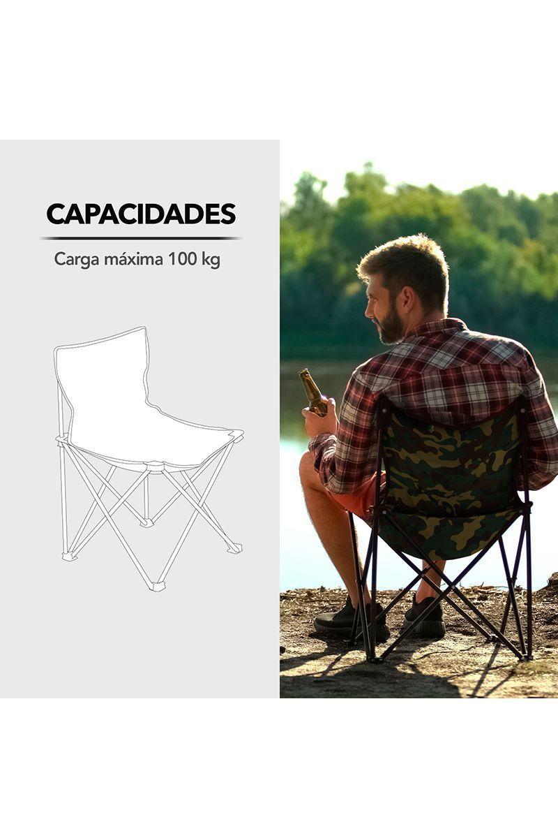 Silla Camping Plegable Basica Café-4