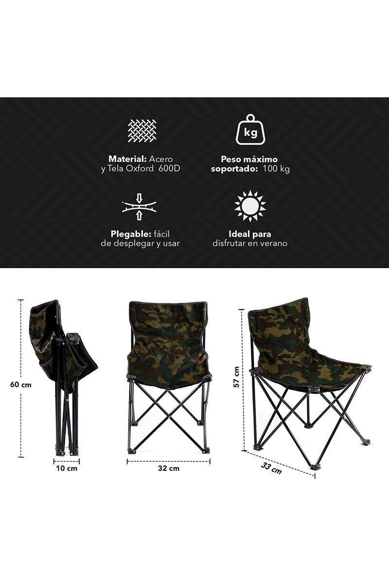 Silla Camping Plegable Basica Café-2