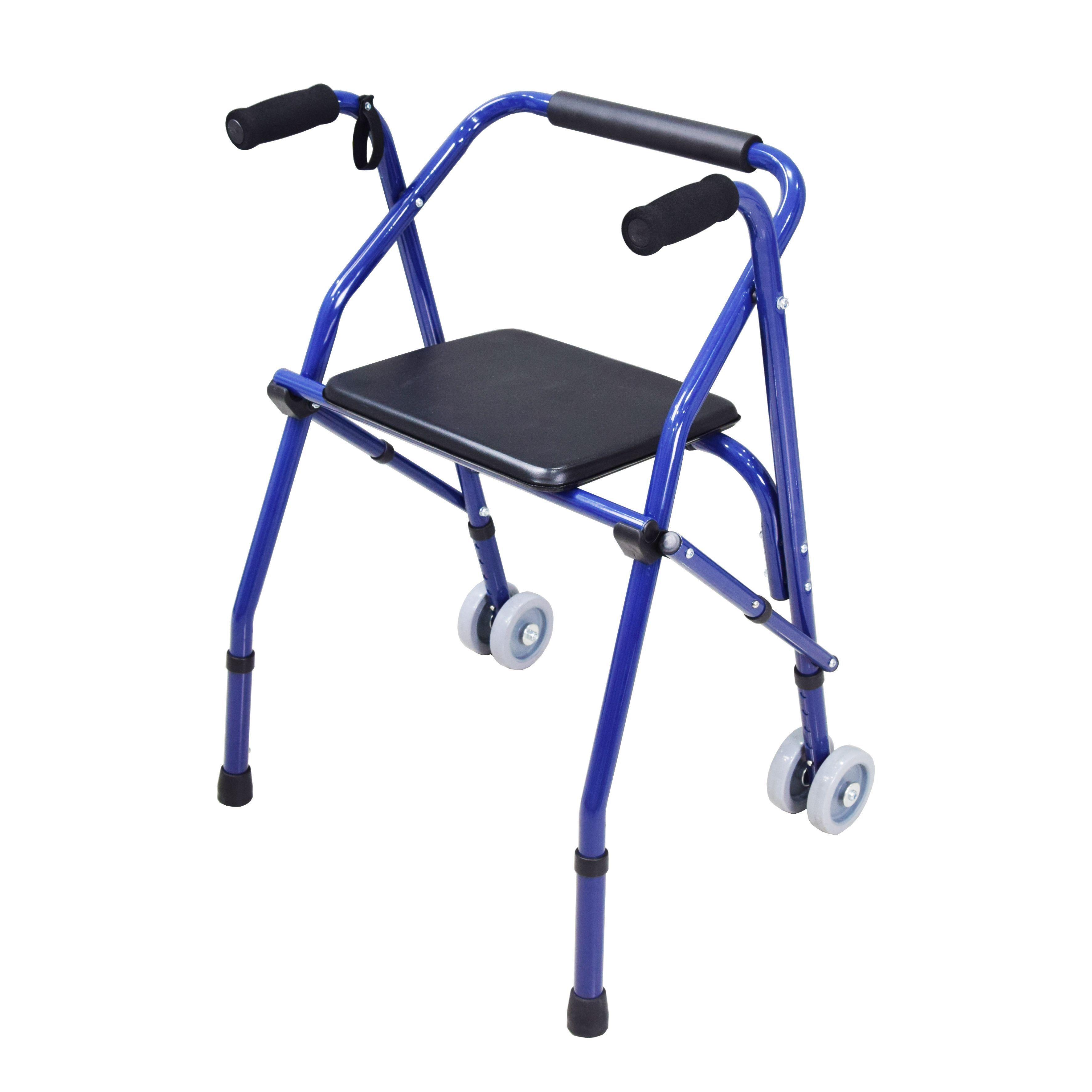 Andador Aluminio 2 Ruedas Plegable con Asiento Premium-0