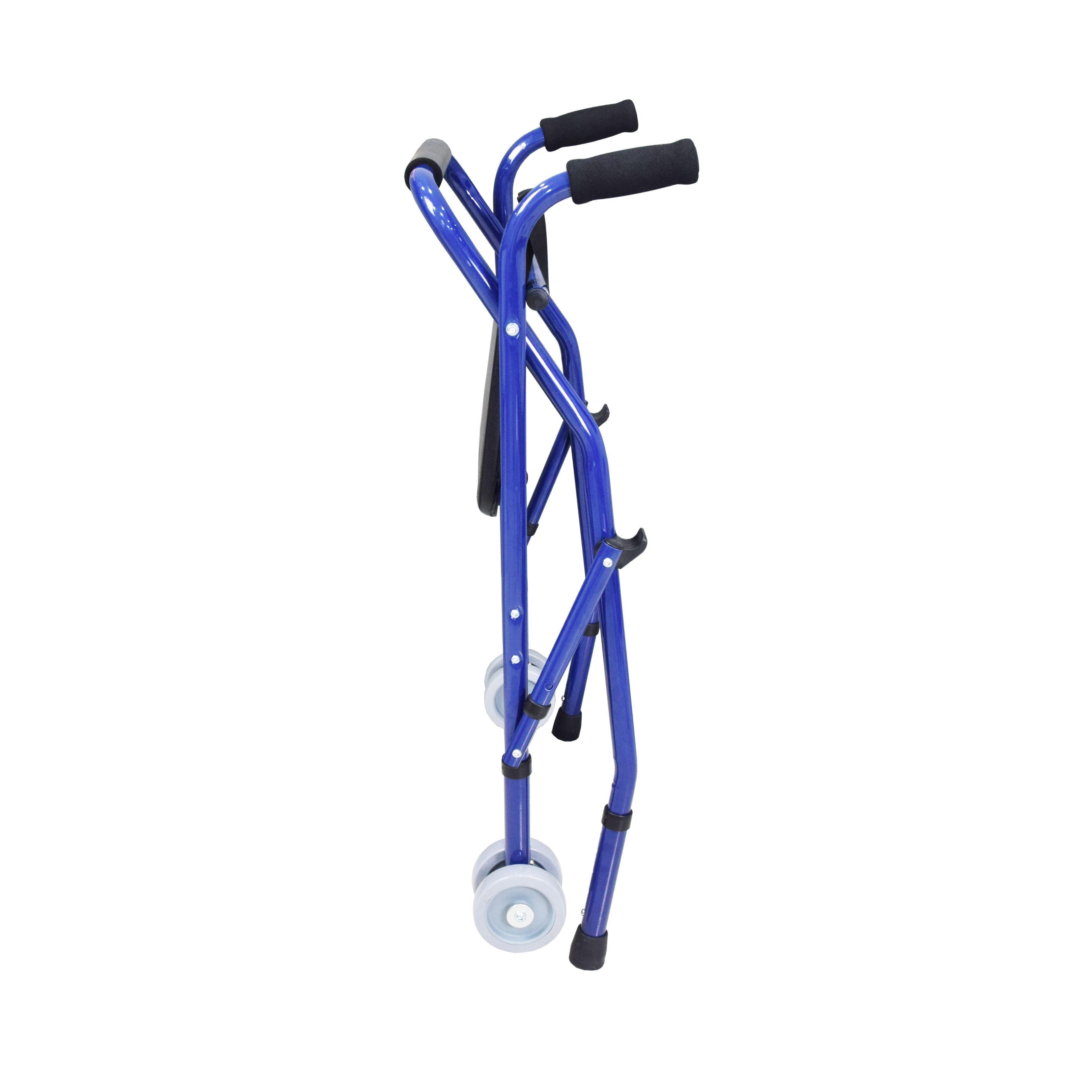 Andador Aluminio 2 Ruedas Plegable con Asiento Premium-1
