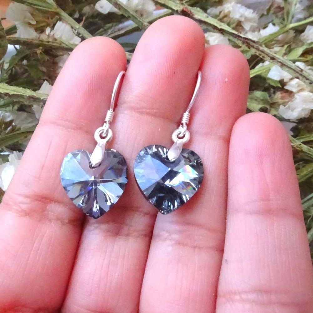 Aros Corazón Dark De Cristal - MABELITA-2