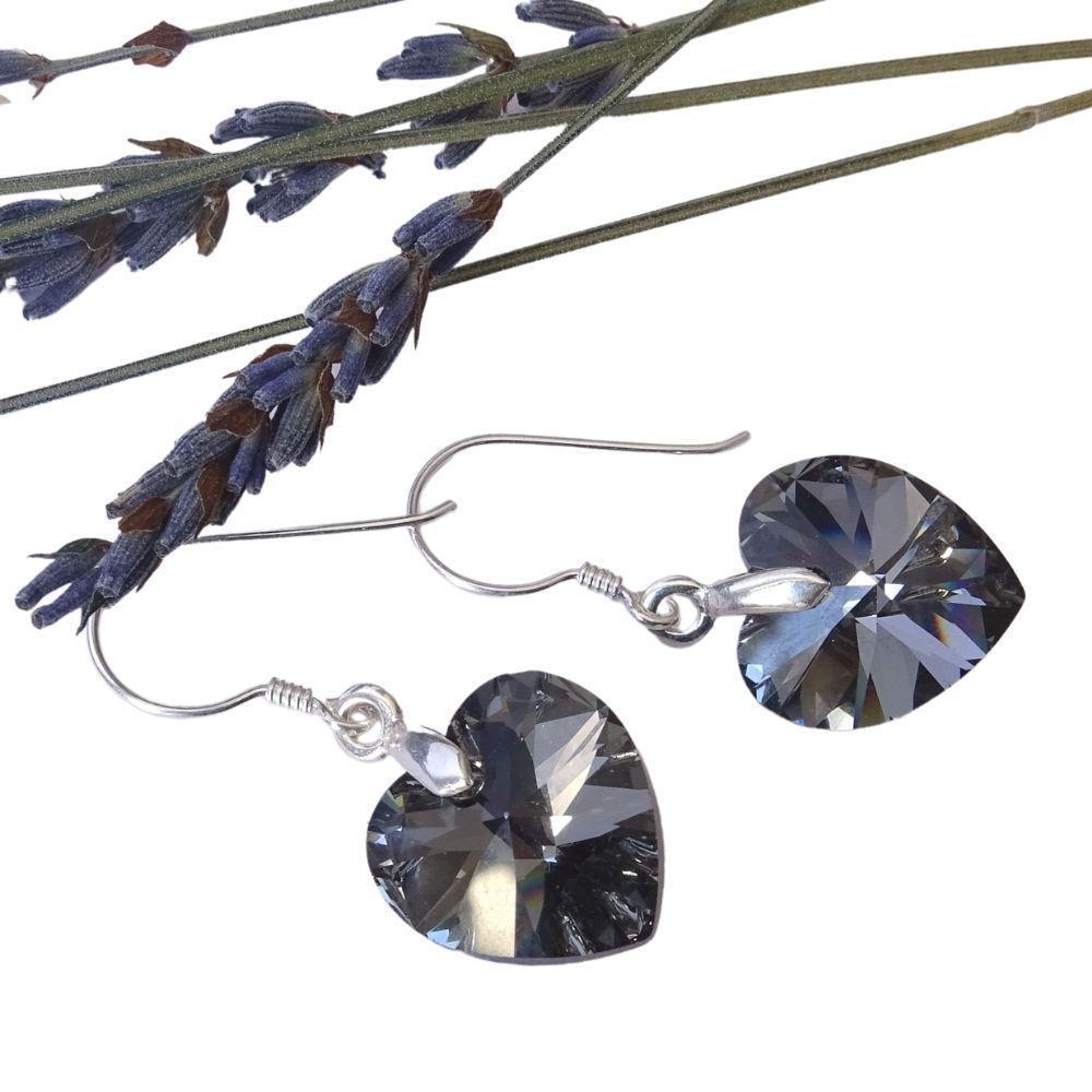 Aros Corazón Dark De Cristal - MABELITA-0