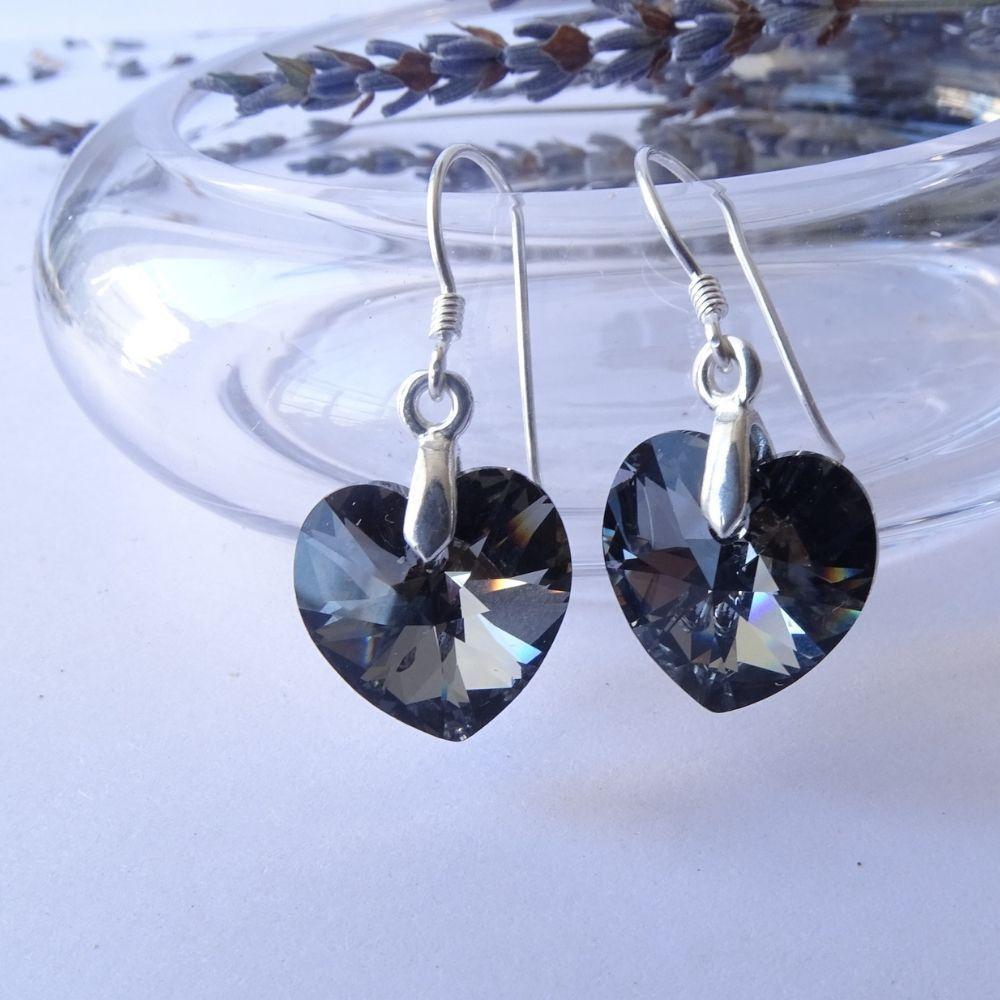 Aros Corazón Dark De Cristal - MABELITA-3