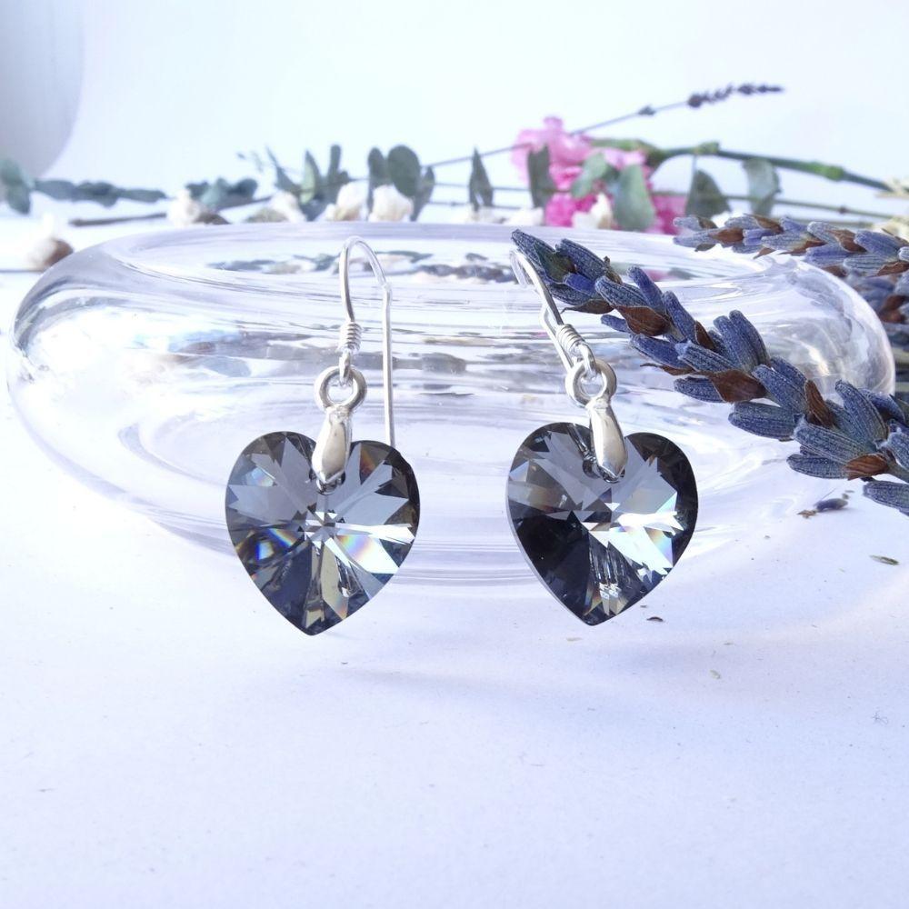 Aros Corazón Dark De Cristal - MABELITA-1