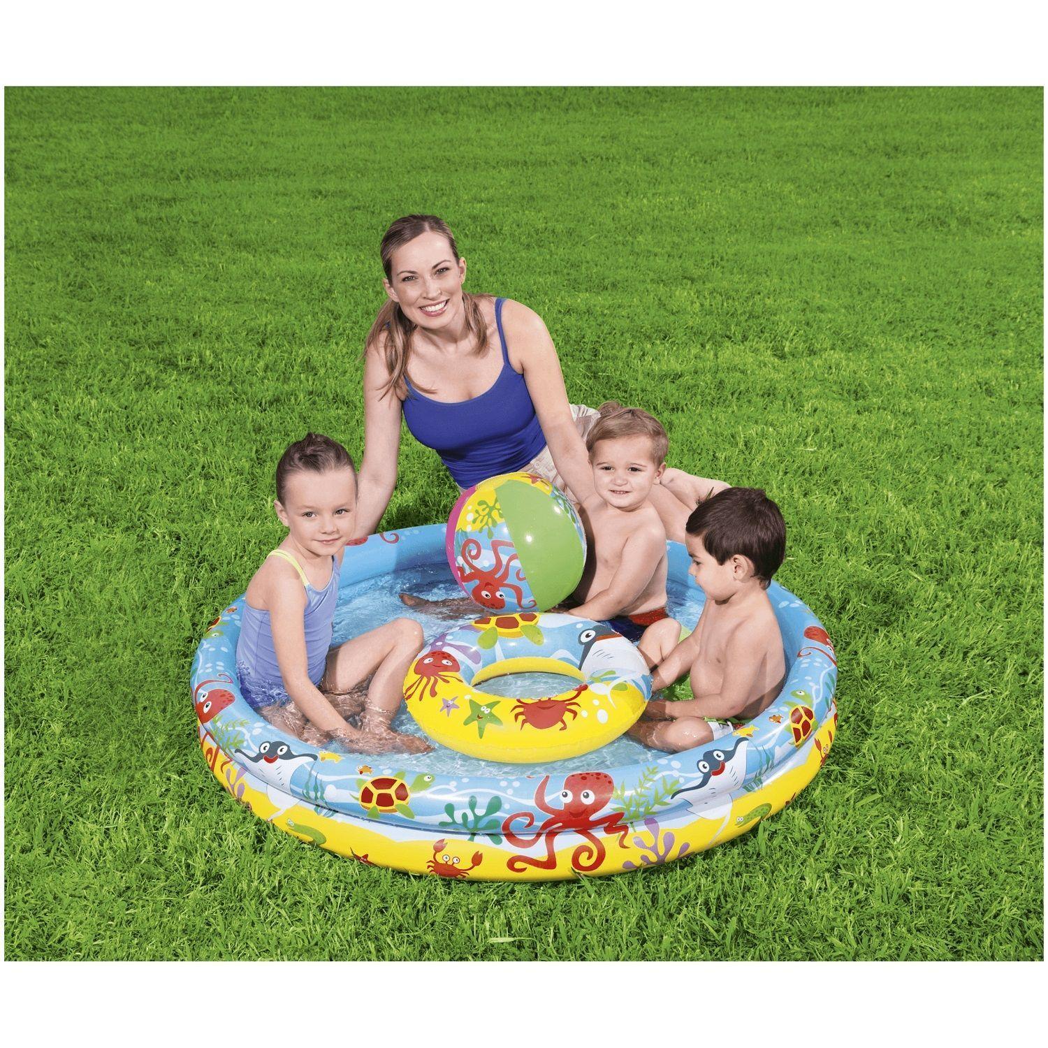 Juego de Piscina Salvavidas y Pelota 122 x 20cm-4