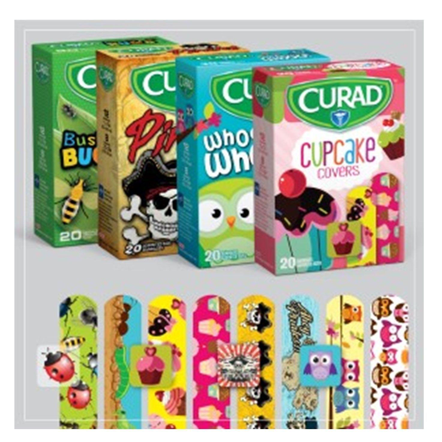Box 80Uu Parche Curita Kids Pirata Buho Bichos Cupcake Curad-4
