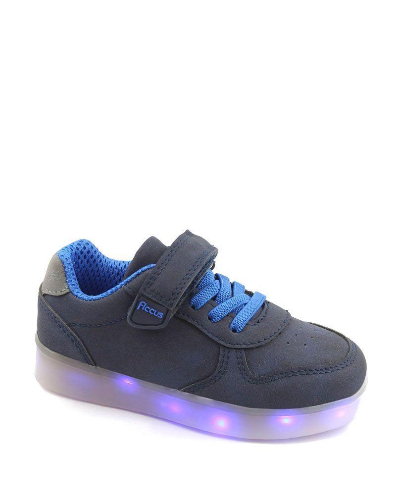 Zapatilla Luces Led Velcro Acaminar  Niño Ficcus-0