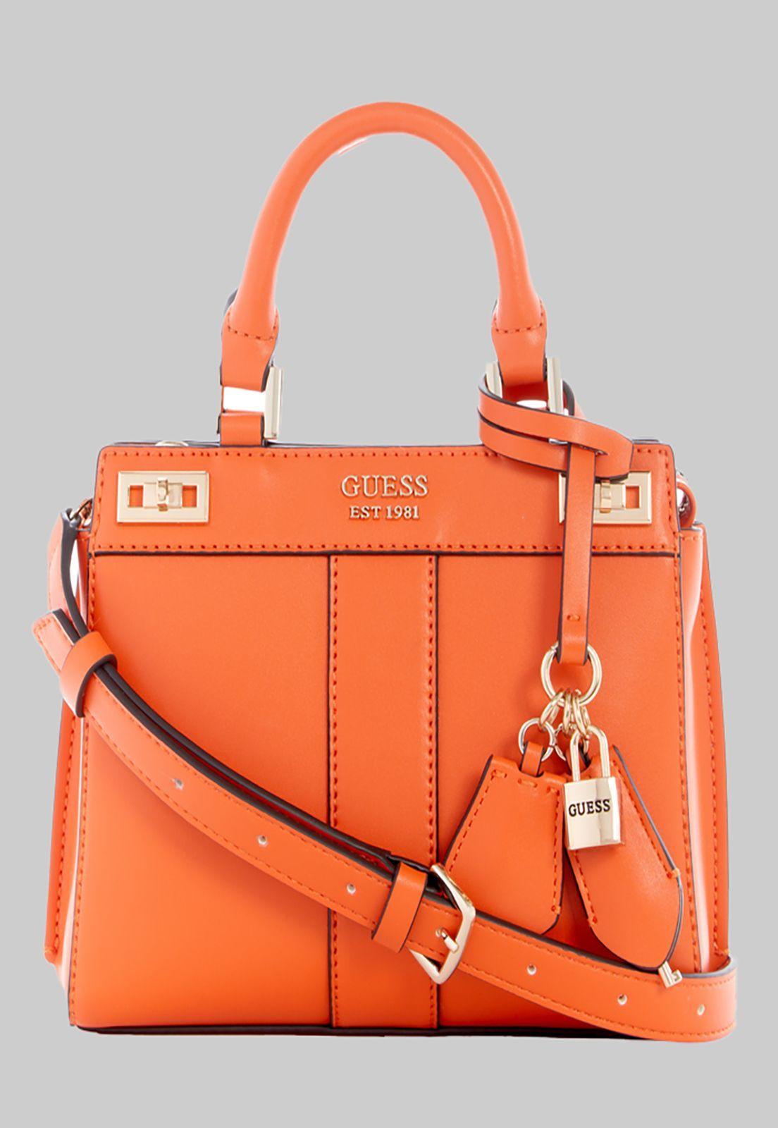Mini Cartera Guess Katey Mini Satchel Ora Naranjo-0