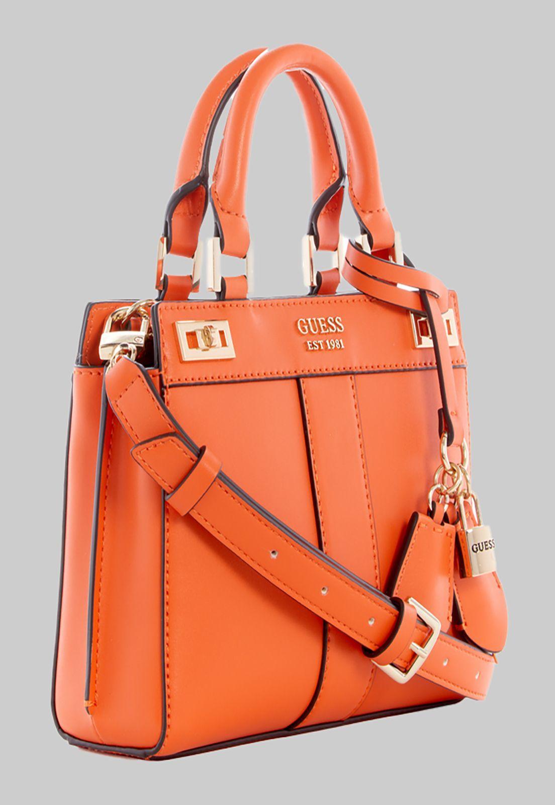 Mini Cartera Guess Katey Mini Satchel Ora Naranjo-1