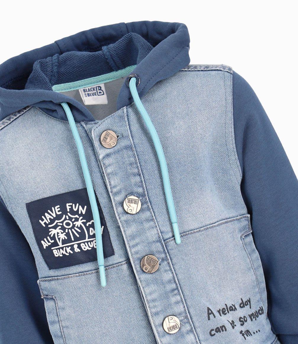 Chaqueta Bebé Niño Denim Celeste Black and Blue-1
